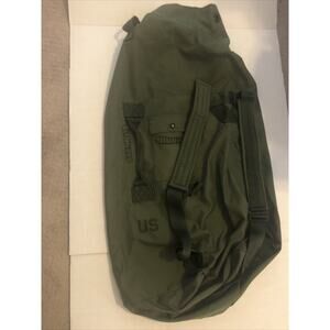 Military Duffle Bag, OD Green Nylon Sea Bag, Carry Straps, Army Luggage USGI